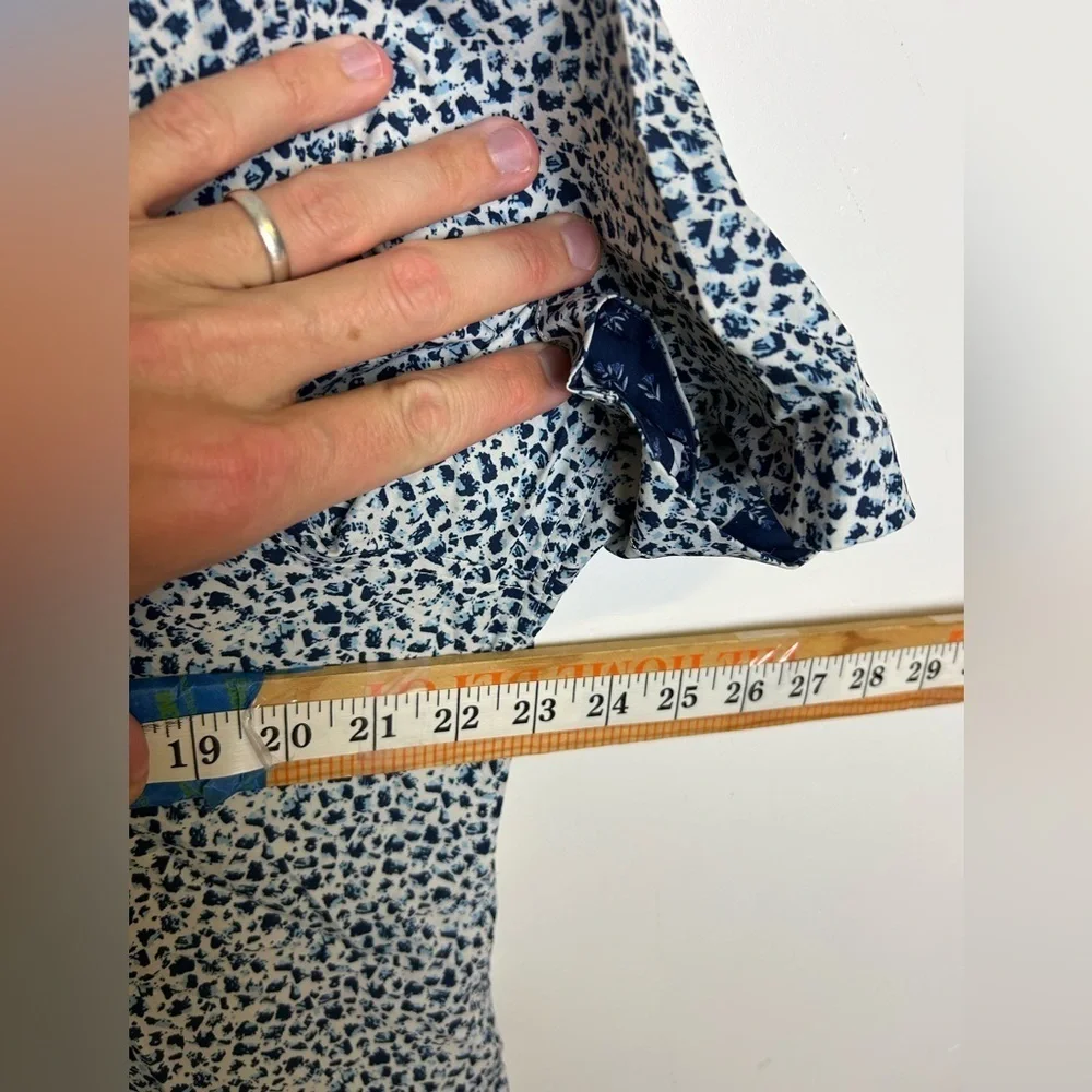 7 Diamonds 4 Way‎ Stretch Men's Blue Patterned Shirt Short Sleeve Size XL Button
